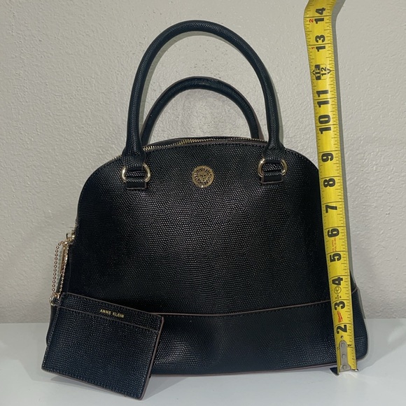Anne Klein Black Satchel with Gold Details - Picture 3 of 8